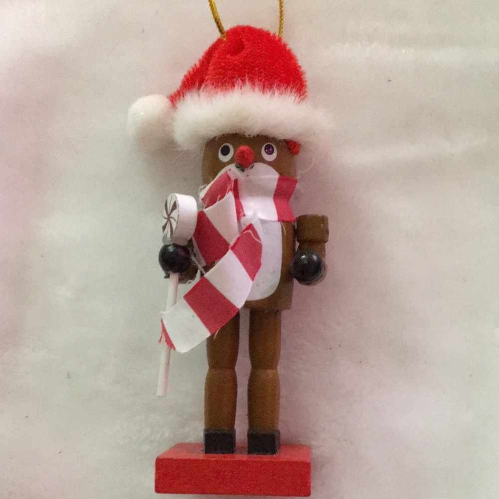 Charming Holiday Nutcracker Ornament with Red Hat